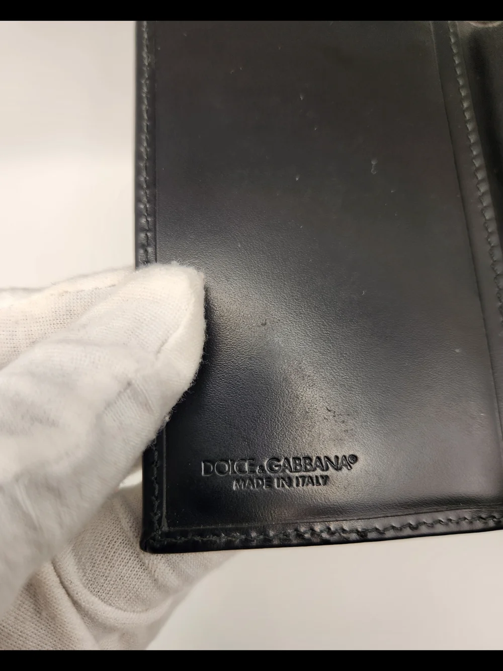 Dolce & Gabbana Black Leather Bifold Card Holder Wallet